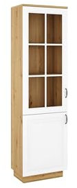 Kuechen-preisbombe Vitrine Stilo 60 Esszimmer Landhaus Weiß Eiche Artisan Buffet Küche Glasvitrine