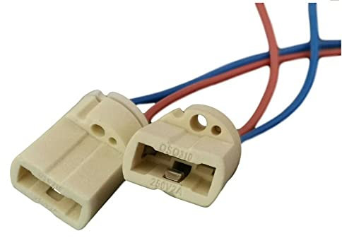 PA Products 2pcs G9 Base Ceramic Socket Lamp Holder Cable For Halogen Bulb LED Light Fitting