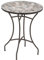 Dehner Gartentisch Grazia, mit Mosaik, Ø 60 cm, Höhe 72 cm, Eisen/Stein, braun/grau