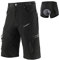 BERGRISAR MTB Hose Herren Fahrradhose Radlerhose Radhose mit Gepolstert Mountainbike Bike Hose, 6 Tachen 1806BG001D - Schwarz - X-Groß
