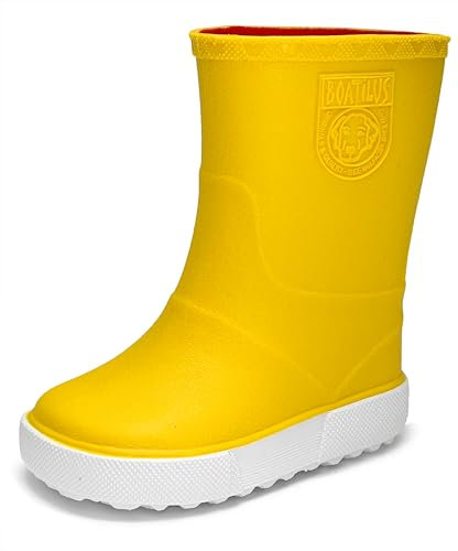 Boatilus Nautic, stivali da pioggia unisex, da bambino, 100% impermeabili, Foderato - Giallo – T20