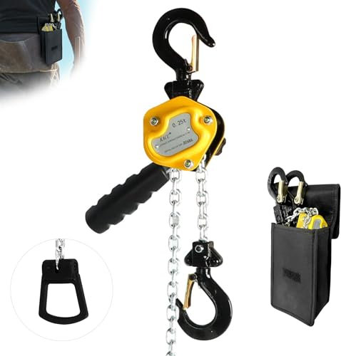 Toriexon 250 kg manueller Hebel-Kettenzug, Mini-Abzieher, 1/4 Tonnen Kapazität, tragbare Kette, 3 m Hebebühne, G80-Kette, Ratschenhebel mit Haken