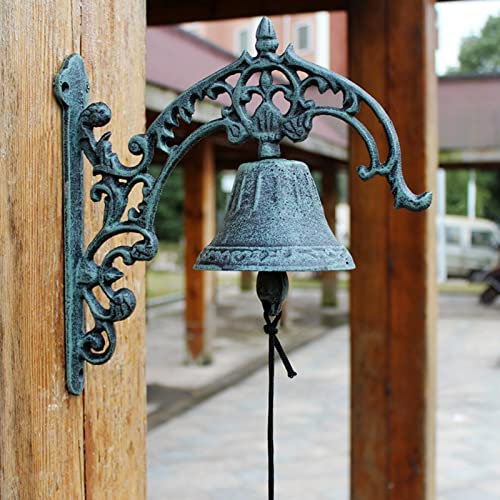 Türglocke Gusseisen Glocke Antike Bronze Türklingel Aus Gusseisen, Wandskulptur Schütteln Von Dinner Bells für Eingangstür/Vorgarten, Strapazierfähig, Wetterfest