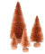 Oletabeth 16 Pieces Artificial Sisal Christmas Trees Mini Bottle Brush Trees Desktop Miniature Pine Trees with Wood Base for Xmas Holiday Party Home Decor (Orange), 4.5cm, 6.5cm, 9cm, 12cm