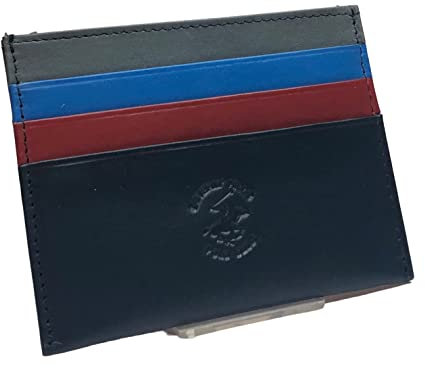 Beverly Hills Polo Kreditkartenetui aus Leder Nappa 6 Taschen, Blu, 10,2 x 7,4 x 0,4, Klassisch