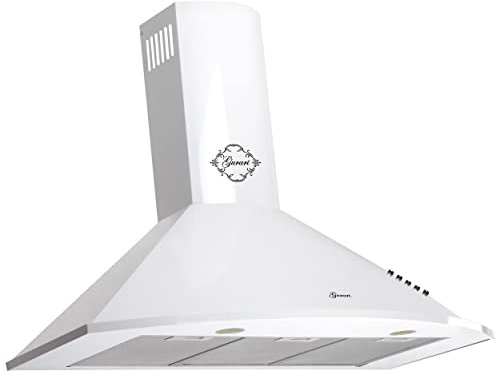 GURARI Hotte aspirante 046 White 90 - Hotte Murale Blanche Absorbant 1000 m³/h - 3 niveaux - Hotte Recyclage Air
