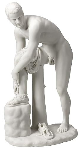Veronese Design 10 Zoll Hermes Befestigung Sandle Harz Statue Marmor Weiß Finish Klassische griechische Skulptur