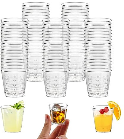 120 Piezas vasos plastico duro reutilizable 50 ml vasos de chupito plastico, sin BPA, hechos de plástico PS, vasos chupito plastico transparentes para cumpleaños, fiestas, bares, festivales