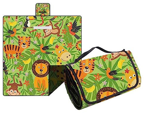 Hayisugal Picknickdecke Sandfrei Stranddecke Wasserdicht Campingdecke Waschbar Strandunterlage Tragbare Picknickdecke Soft für Strand,Picknick,Wandern,Reisen, Löwe, 200 x 200 cm