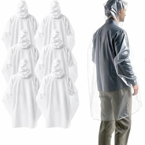 Einweg & Einmal Regenjacke mit Kaputze - Einheitsgröße - Regencape Festival - Regenponcho -Regenumhang - transparent & wasserdicht für Fahrrad & Erwachsene - Damen & Herren (Mengenauswahl)