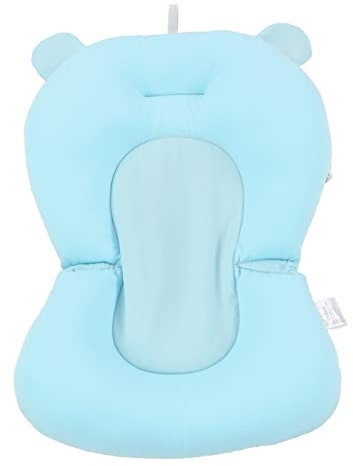 Sedile per Vasca da Bagno, Fissaggio Cuscino per Sedile per Bagnetto Galleggiante Regolabile per Neonato per Bagno (Orso Blu)