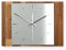Kreative Feder Moderne Designer Holz Alu Funk Wanduhr leise Funkuhr ohne Ticken 35x25cm (leises Funkuhrwerk, Eiche geräuchert)