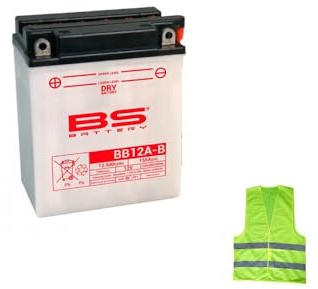 Compatible avec Honda XL V Transalp 600 par an 1988 al 1999 Batterie YB12A-B BS BB12A-B FOURNIE COMPLÈTE pour L'UTILISATION DE Batteries 12 AH AMPÈRE 12 Volts 134X80X160MM