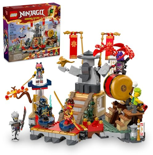 LEGO NINJAGO Turnier Battle Arena Spielset mit 6 Minifiguren, Actionspielzeug für Kinder, Ninja Spielzeug Bauset, Geburtstagsgeschenkidee für Jungen und Mädchen ab 7 Jahren, 71818