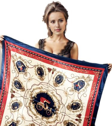LA FERANI Designer Damen Seidentuch Rosa klassisch Halstuch Seide Chiffon Schal formelle Anlässe Tuch Umschlagtuch leicht 90x90cm Bandana Seidenschal Geschenk Stola Tochter Mutter (Model 14)