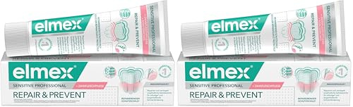 elmex Zahnpasta Sensitive Professional Repair & Prevent 75 ml – medizinische Zahnreinigung für sofortigen*, anhaltenden Schutz – beugt Zahnfleischrückgang & neuen Schmerzen vor (Packung mit 2)