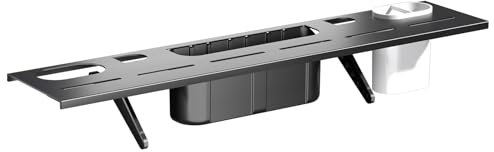 Bracwiser No Drill TV Top Shelf 24 inch Wide with Organizers Monitor Top Mounting Bracket Platform Holds Speaker, AV Receiver, Media Box, Game Console and More, CS106LV02