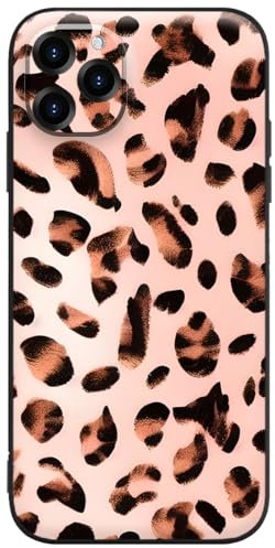 Berkin Arts Compatible with iPhone 12 Pro Max Case Clear Silicone Cover Leopard Print Rose Pink Geometric Stylish