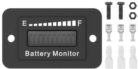 Uonlytech 1set Golf Cart Battery Gauge Voltage Display Tool for Batteries Compatible Electric Cars and Forklifts Sleek Design for Enhanced