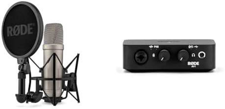RØDE NT1 5 Generation Großmembran-Kondensatormikrofon & AI-1 - Studioqualität USB Audio Interface mit Neutrik™-Combo-Eingang für Musikproduktion, Streaming und Podcasting