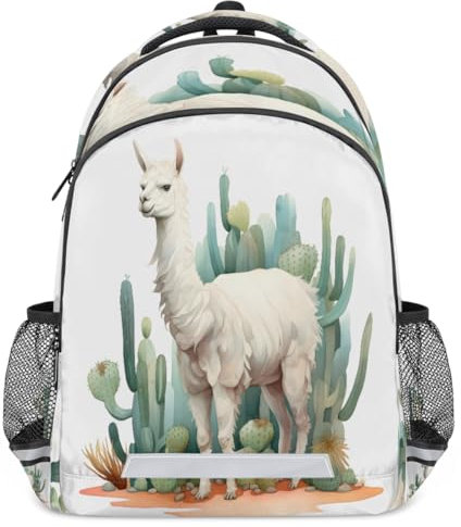 TropicalLife Kaktus-Llama-Alpaka-Rucksack, multifunktional, Schule, Büchertasche, Rucksack, 20 l, Laptop-Tasche, Reisen, lässiger Tagesrucksack für Kinder, Mädchen, Jungen, Männer, Frauen, farbig, XL