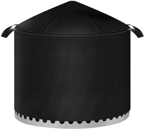 2024 Neue Feuerschalenabdeckung für Solo-Herd mit Strukturoberseite, COITEK 55,9 cm D x 40,6 cm H, COITEK Runde Solo-Herdabdeckung, 600D wasserdichtes Oxford-Gewebe, Feuerschalenabdeckung für Herd