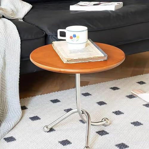 GWWBD Tavolino rotondo da salotto, tavolino laterale per soggiorno, tavolino da caffè moderno, mobili moderni per soggiorno e ufficio, facile da montare (colore: legno di ciliegio)