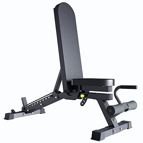 GLJTUO Verstellbare Hantelbank Für Das Fitnessstudio Zu Hause, Mehrzweck-Trainingsbank, Ganzkörpertraining, Langhantel-/Kurzhantel-Bankdrückgerät, Tragkraft 209 Kg (Schwarz, 14(Black 146x50x47cm)
