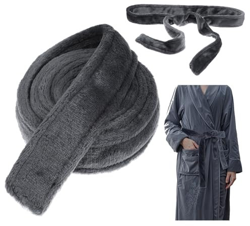 JJUNW Gürtel für Bademantel, Plüsch-Flanellgürtel Bademantel Gürtel Ersatz Bademantelgürtel Taillengürtel Weicher Pyjama Gürtel (DE/NL/SE/PL, Alphanumerisch, XL, XXL, Regular, Regular, Dunkelgrau)