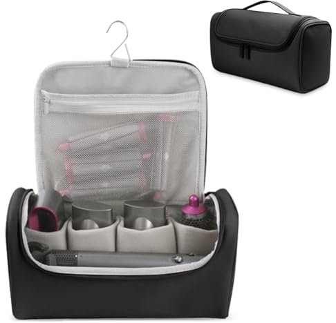 Peelanmall Reisetasche für Dyson Airwrap, Tasche für Dyson Hair Dryer Travel Bag Aufbewahrungstasche, Reise-Aufbewahrungstasche, Tasche für Dyson, Warmluftbürste Haartrockner Tragetasche (Schwarz)