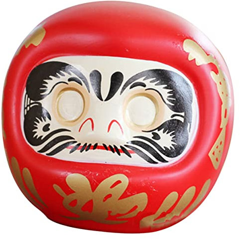 Alasum Japanische Daruma Figur Keramik Statue Dekoration Für Schreibtisch Zuhause Büro Glückbringer Daruma Ornament Sparbüchse Münzbehälter Kleine Japanische Daruma-Dekoration