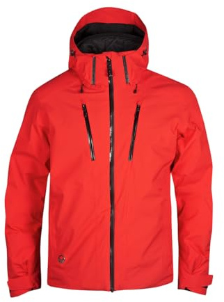 HALTI Vertica DrymaxX Herren Skijacke mit Abnehmbarer Kapuze Halti Red Gr. XL Wetterfester Stil mit DrymaxX Gewebe, Primaloft Isolierung die perfekte Jacke zum Skifahren.