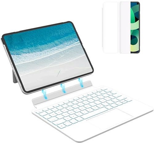 Otuoor Custodia per iPad Pro da 11 pollici con tastiera (M4, 2024), custodia magnetica staccabile per iPad Pro da 11 pollici (5a generazione) con retroilluminazione a 7 colori, trackpad multi-touch
