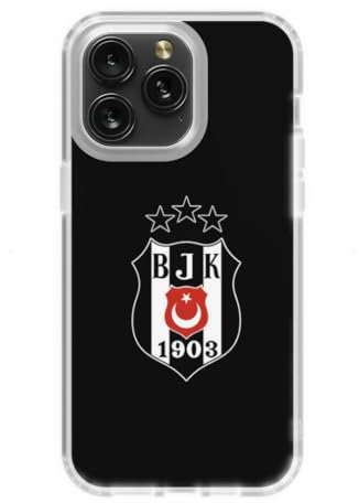 Gök-Türk Weiche Silikonhülle Hülle Besiktas BJK für iPhone 14, 14 Pro Max, 15, 15 Pro, 15 Pro Max,16, 16 Pro, 16 Pro Max - schwarz (15 Pro Max)