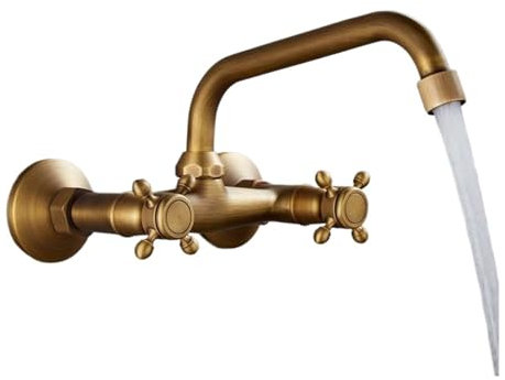 Robinet de cuisine Robinet mitigeur de cuisine, Robinet d'évier de cuisine chromé, bec Long à Rotation, poignée Daul, mélangeur d'eau froide et chaude, grue de baignoire de lavage pour cuisine, salle