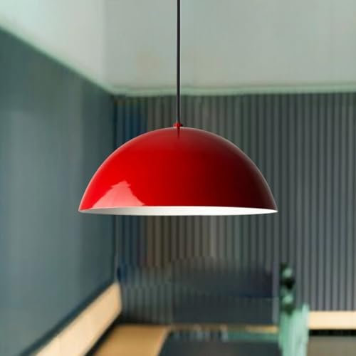 bamyum Yimpi Küchenlampe Hängend Vintage Ø26 cm, Lampenschirm Hängelampe Esstisch Wohnzimmer, Küchenlampe Hängend Rot, Hängelampe Küche, Wohnzimmer Pendelleuchte Vintage Industrial