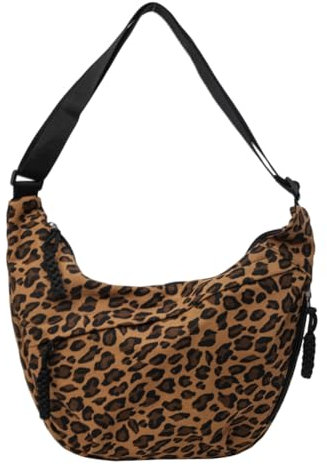 GSenhui Leo Crossbody Bag Groß Moon Umhängetasche Damen Leoparden Tasche Halbmond Bauchtasche Halfmoon Bag Hobo Schultertasche für Reisen Arbeit