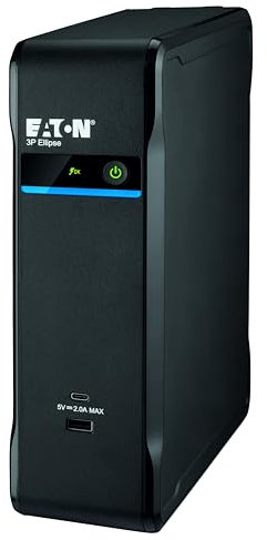 Eaton USV 3P Ellipse (3P900UF) – Unterbrechungsfreie Offline-Stromversorgung – 900 VA/540 W – 4 FR-Steckdosen (3 Batterien + Überspannung & 1 Überspannungs) – 2 Ladeanschlüsse (USB-A & USB-C