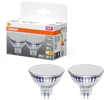 Osram LED Spot Lampe Star MR16 3,3W 827, 2700K warmweiß, GU5.3, 120°, 396 lm, Vollglas Design, quecksilberfrei