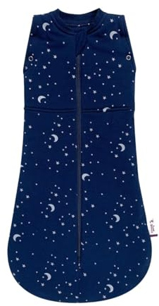 Sweet Dreamers, Baby Sleep Bag | 3-12 months, 2.5 TOG | Soft Organic Cotton Fabric Baby Sleeping Bag | Blue Moon & Stars