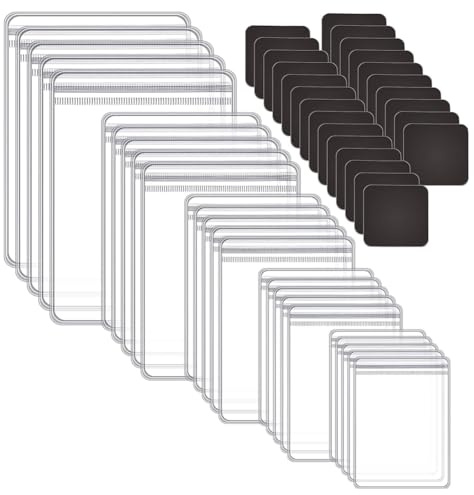 Ujjdwiurgh 200 Pcs Anti Tarnish Strips with Plastic Jewelry Bags Sets, 100 Storage Bags and 100 Anti Tarnish Strips (5Sizes)