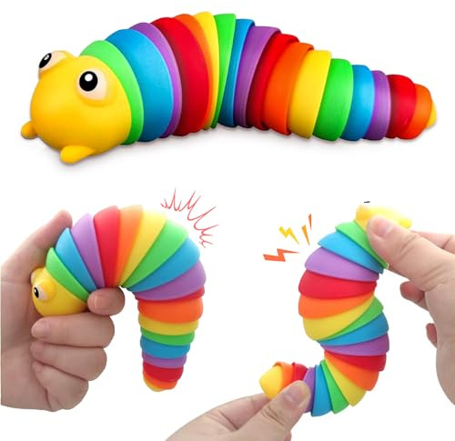 Yolistar 2 Stück Fidgets Slug Spielzeug,Lustige Flexible Kreatives Schnecke Spielzeug für Kinder Erwachsene,Flexible Dekompressionsschnecke zum Entspannen (19 cm Augen, 2 Stück)