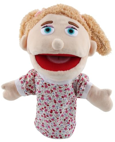 XIMEY Marionette da Mano Muppet Show, Burattini da Mano, Teatrino Marionette di Peluche, Pupazzo di Peluche, Master of Puppets per Racconta Storie, Educazione, Giochi Interattivi (Figlia, 30cm)