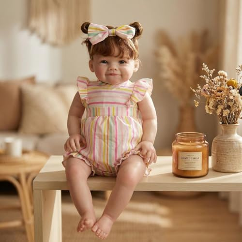 Lonian Real Life Reborn Kleinkind Puppen Mädchen große Größe 24 Zoll Reborn Baby Puppen realistische Kleinkind Tuch Körper, der echte lebensechte Baby Aussehen