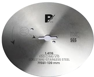 Pirge Kreismesser Kompatibel mit Tandır und Dibek 120 mm - Schärfstes Dönermesser aus Edelstahl in Premium Qualität (Glatt 1 TLG - 120 mm)