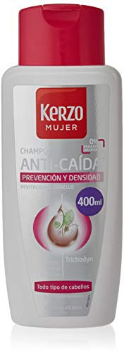 Kerzo - Champú Anticaída Especial Mujer - Prevención y Densidad, para Todo Tipo de Cabello, Blanco, 400 Mililitros