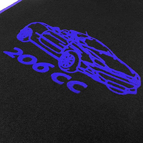 online-fussmatten OF01_08 Passgenaue Velours-Fußmatten mit Automotiv 206cc und Rand in Royalblau