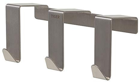 Tiger Tür-Hakenleiste Basic 40 mm, mit 3 Haken, Edelstahl gebürstet