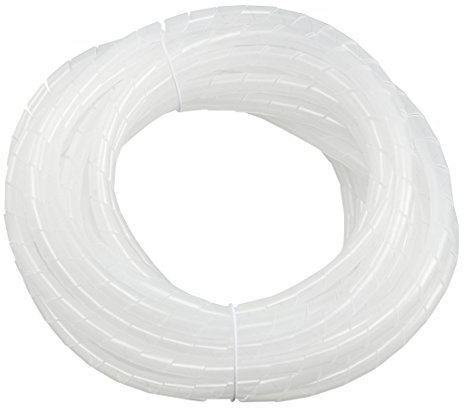 sourcing map 10mm Flexible Spiral Tube Câble Wire Wrap Computer Manage pour Cord 8-10M Long blanc