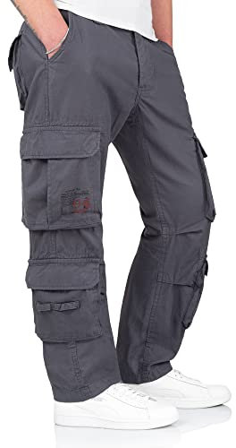 Surplus Raw Vintage Airborne Slimmy Herren Cargo Vintage Hose, Anthrazit, L